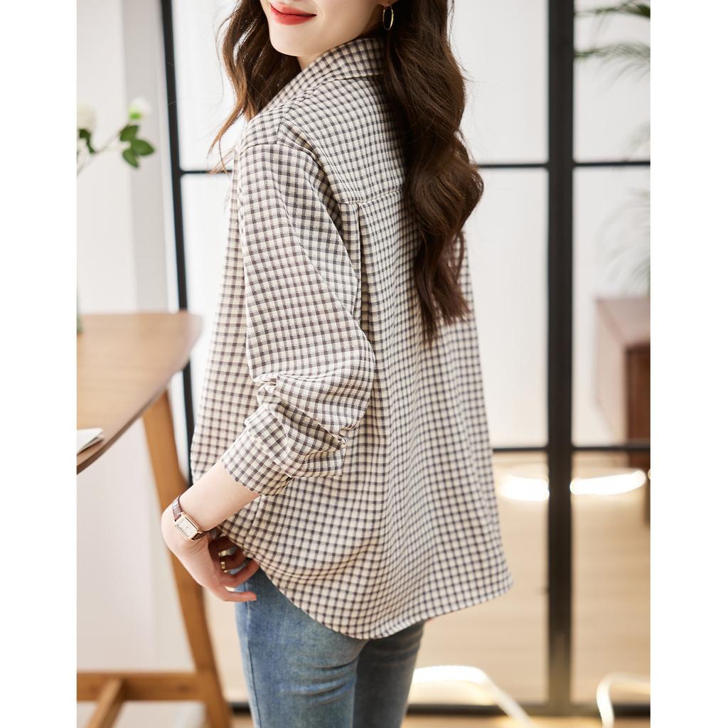 Autumn Plaid Fashion Korean Version Casual Loose Bottoming Long-sleeved Top New Coat Shirt Shirt