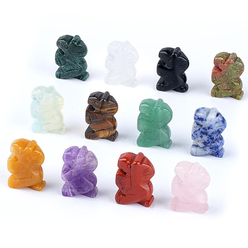 1Pc Natural Semi-Precious Stone Carved Mini Horse Figurine 25-27x17-19mm Polished Crystal Pony Statue For Home Decor Reiki Healing Craft Gift