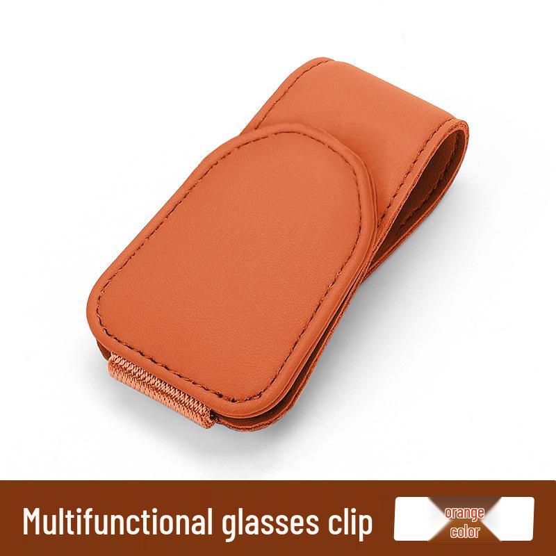 Multifunctional Car Visor Clip and Card Holder with Microfiber Leather