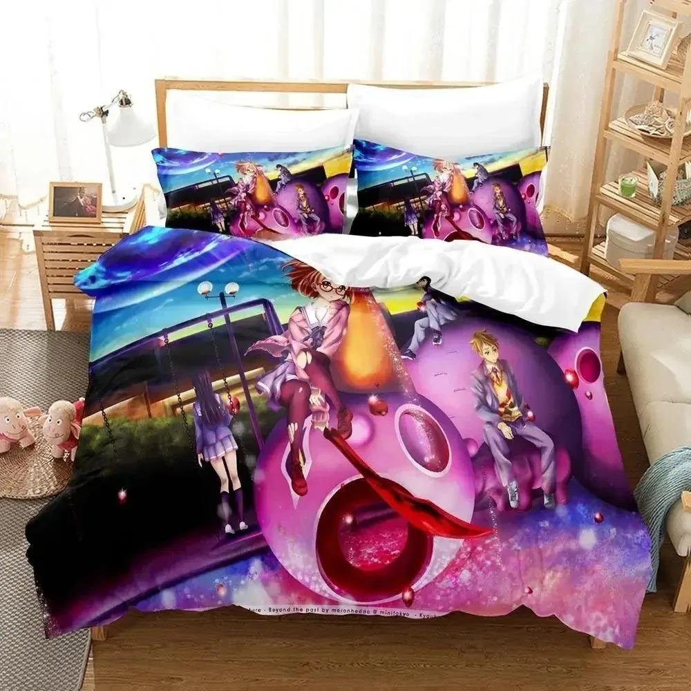 

New Beyond the Boundary Bedding Set Cartoon Anime three-piece set Adult Kid Bedroom Duvet cover Sets 3D Kawaii Girl Home textile 70x133cm 2pcs