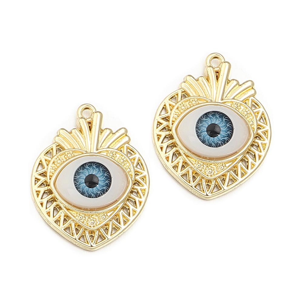 5 Stück/Los Legierung Böser Blick Anhänger Herz Stern Mond Auge Anhänger Für Schmuckherstellung DIY Halskettenanhänger Ohrringe Zubehör