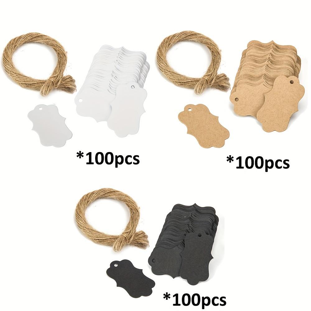 

300 шт. бумажных бирок, подарочные бирки с ценниками на веревке, зубчатые бирки для товаров, сделай сам, поделки, свадьбы, детского душа