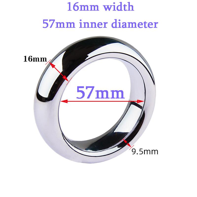 6 Sizes Stainless Steel Penis Ring Stretcher Metal Cock Ring Scrotum Restraint Rings Penis Lock Testicular SM Sex Toys for Men