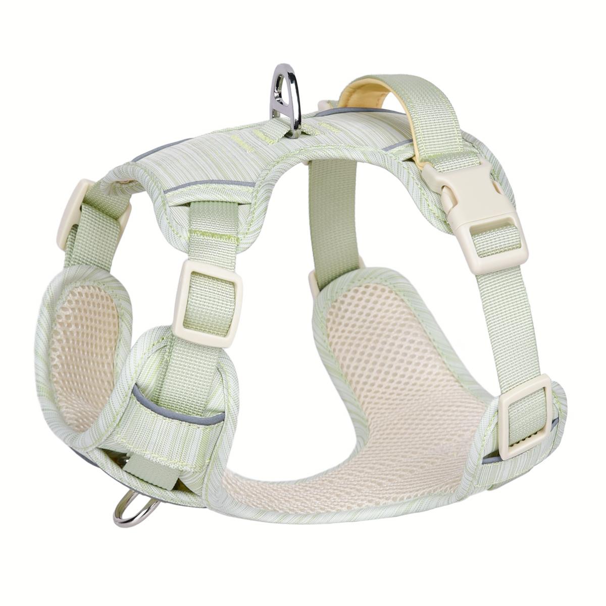 

HP302--Мягкая шлейка для домашней собаки из прочной ткани Оксфорд и дышащей сетки внутри, дизайн свежих цветов. XXS зелёный