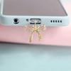 Phone Dust Plug Cute Bow Diamond Phone Accessory Pendant Decoration For Iphone Type-C Charging Interface