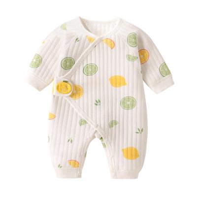 Miipat Baby Clothes, Newborn Romper Coverall, Autumn/Winter, Long Sleeve, Padded, Warm, Baby Underwear, Cute, All-Over Print, Baby Prep, Baby Gift, Si