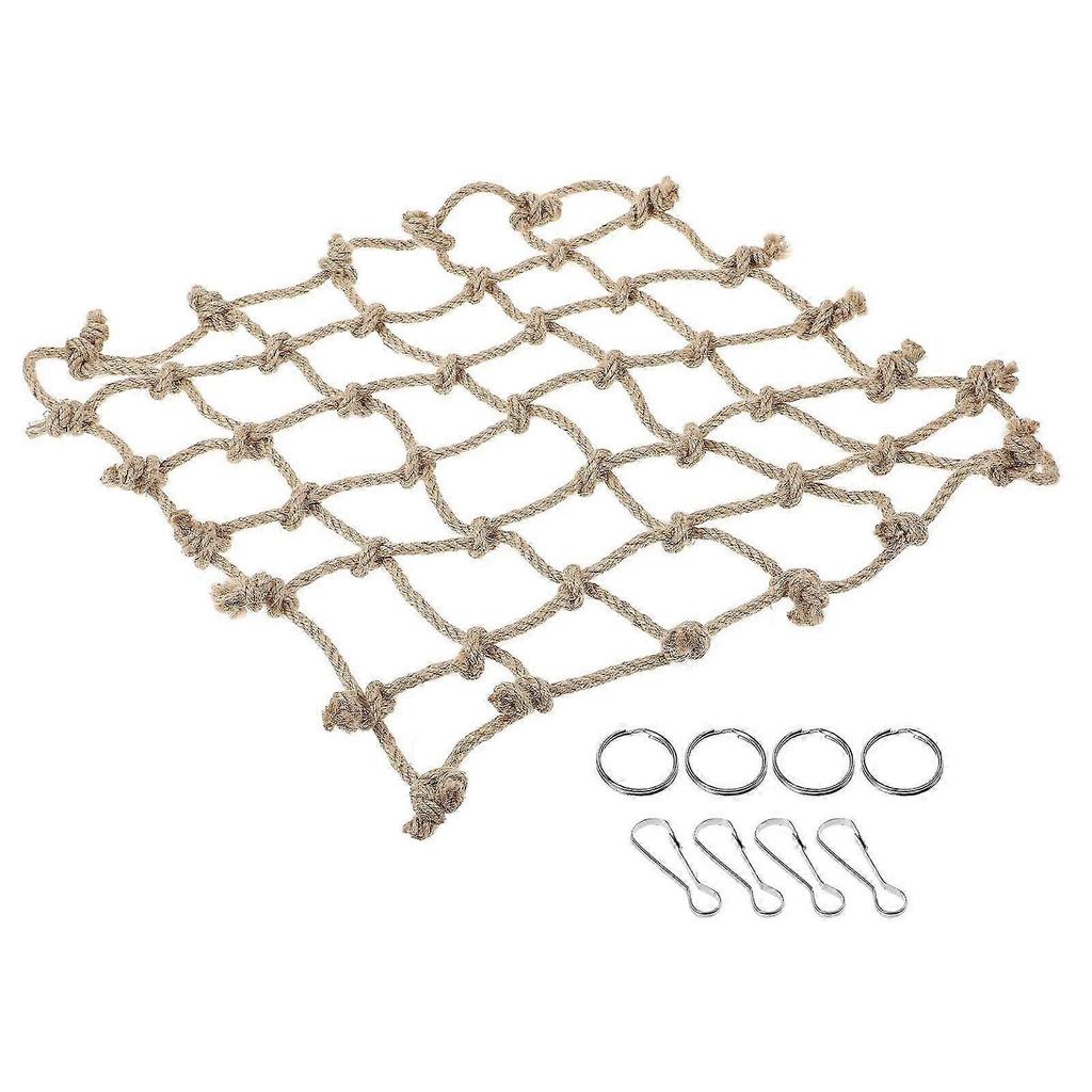 Hanging Net Woven Hammock For Squirrels Parrots Indoor Cage Resting Exercise Jute Rope 1Pcs