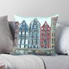Amsterdam Row Houses And Canals Square Pillowcase Polyester Linen Velvet Creative Zip Decorative Sofa Seater Cushion Cover X