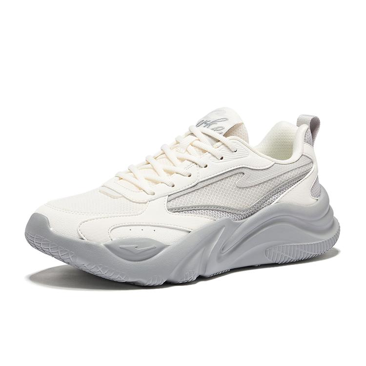 Erke Jiao Ao 3.0 Fabric Synthetic Leather Versatile Fashion Non-Slip Wear-Resistant Low-Top Casual Shoes Women sneakers Light-Gray 52125102393-006