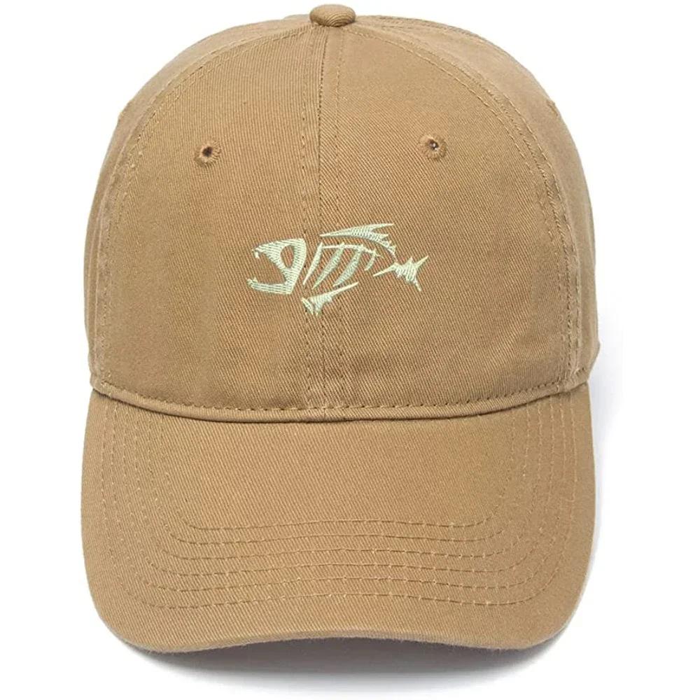 Lyprerazy Unisex's Baseball Cap Skeloton Fish Embroidery Hat Cotton Embroidered Casual Baseball Caps
