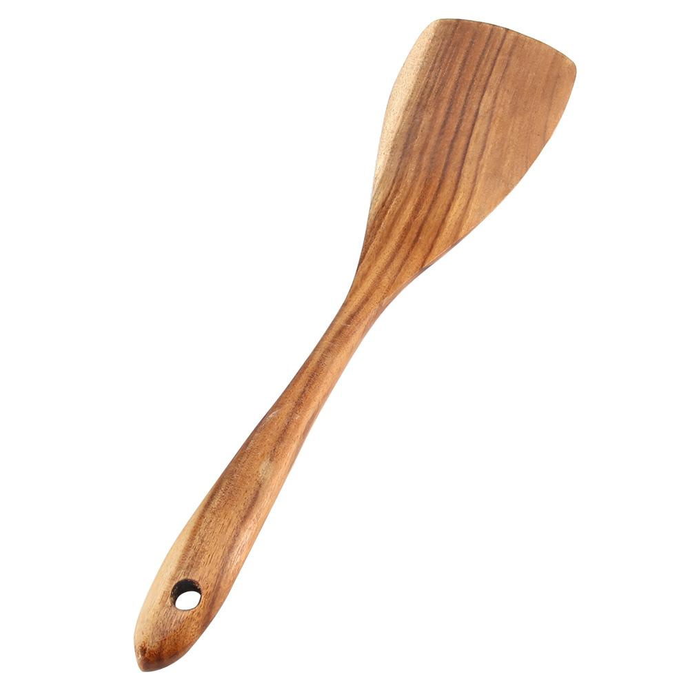 Natural Wooden Spatula Turner Fried Shovel Cooking Kitchen Utensils Shovel (31.5*7.5cm)