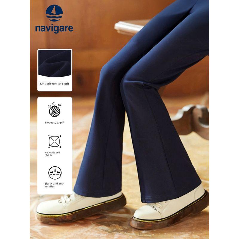 Navigare Italian Small Sailboat Girls' Flared Pants Spring and Autumn Thin Style 2026 Children's Slightly Flared Pants for Girls