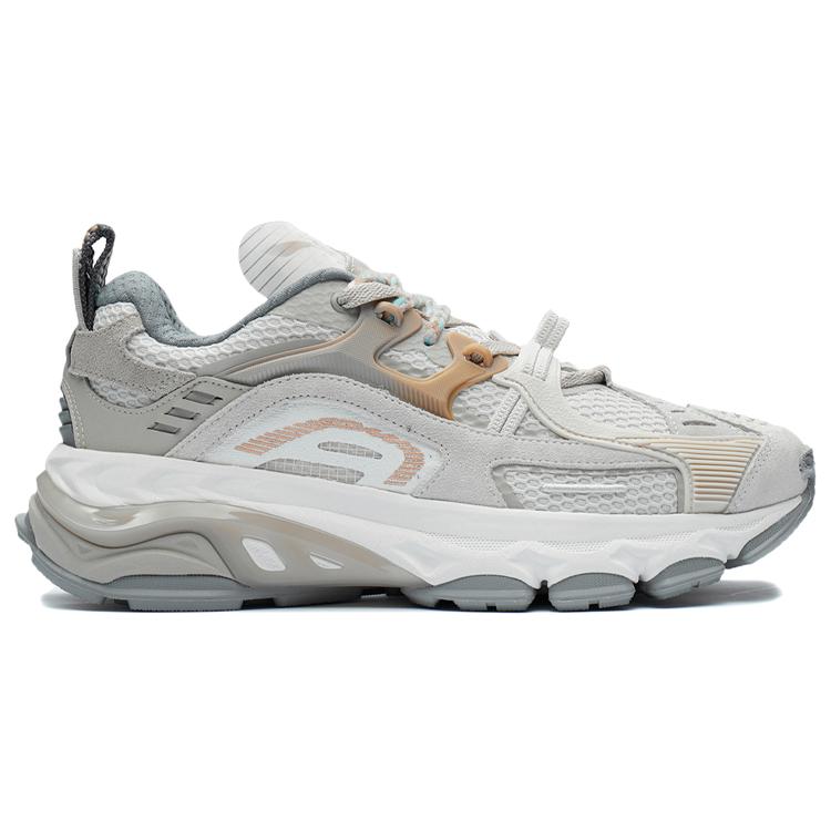 New LiNing Ling Yue Slip Resistant, Abrasion Resistant, Lightweight Low Top Running Shoes Men's Pearl White ARLR021-5