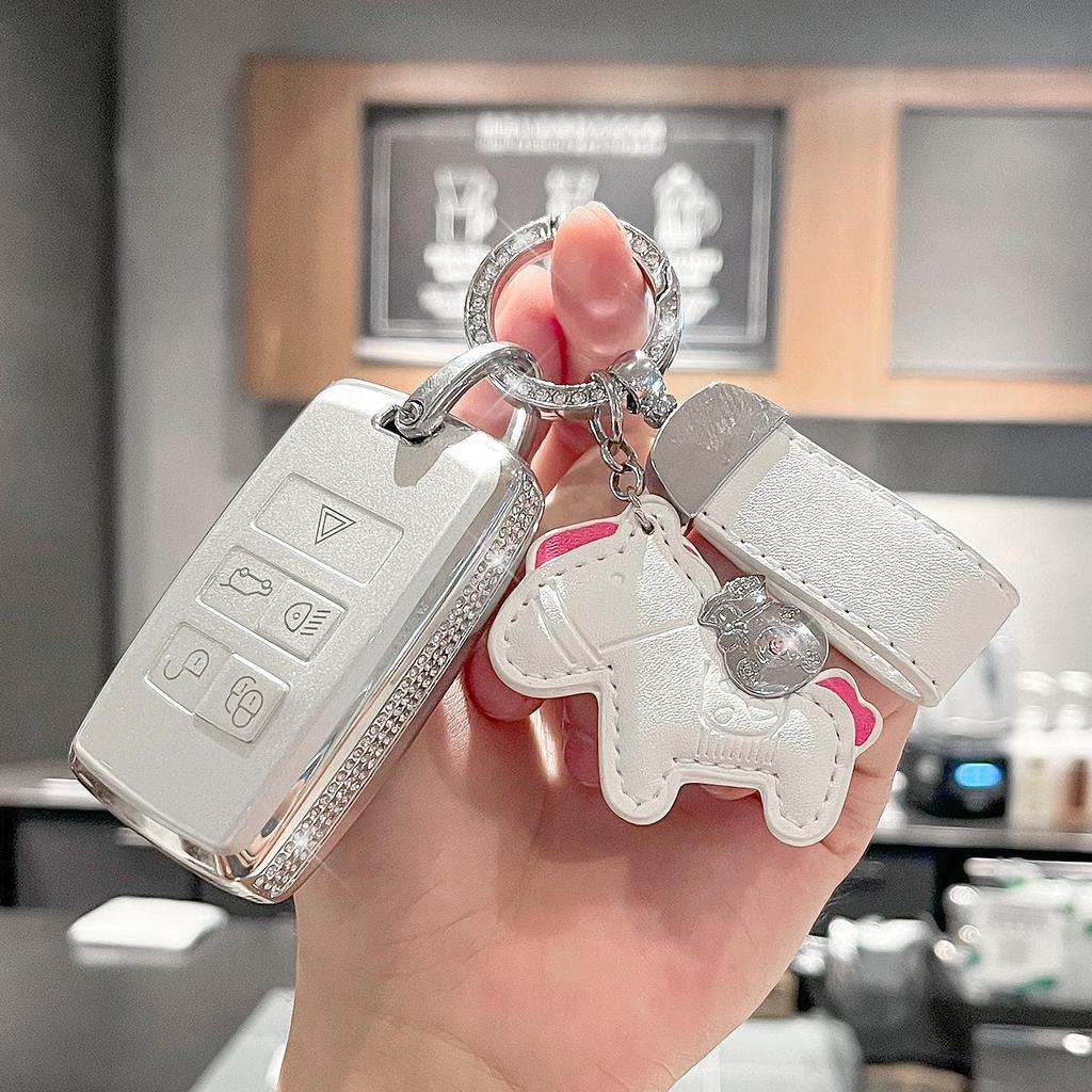 Land Rover Schlüsselhülle für Discovery, Range Rover Evoque, Velar, Freelander, Defender, Sport - High-End Auto-Schlüsselhülle