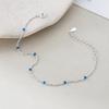 Handmade Bohemian 925 Sterling Silver Blue Beads Beaded Bracelet for Women Girls Gifts