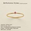 eManco Gold-Plated Non-Constricting Ring for Women - Thin Band with Tiny Diamond Accents and December Birthstone