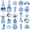 50 Blue Winter Stickers: Warm Healing INS Style for DIY Notebook & Planner Decoration