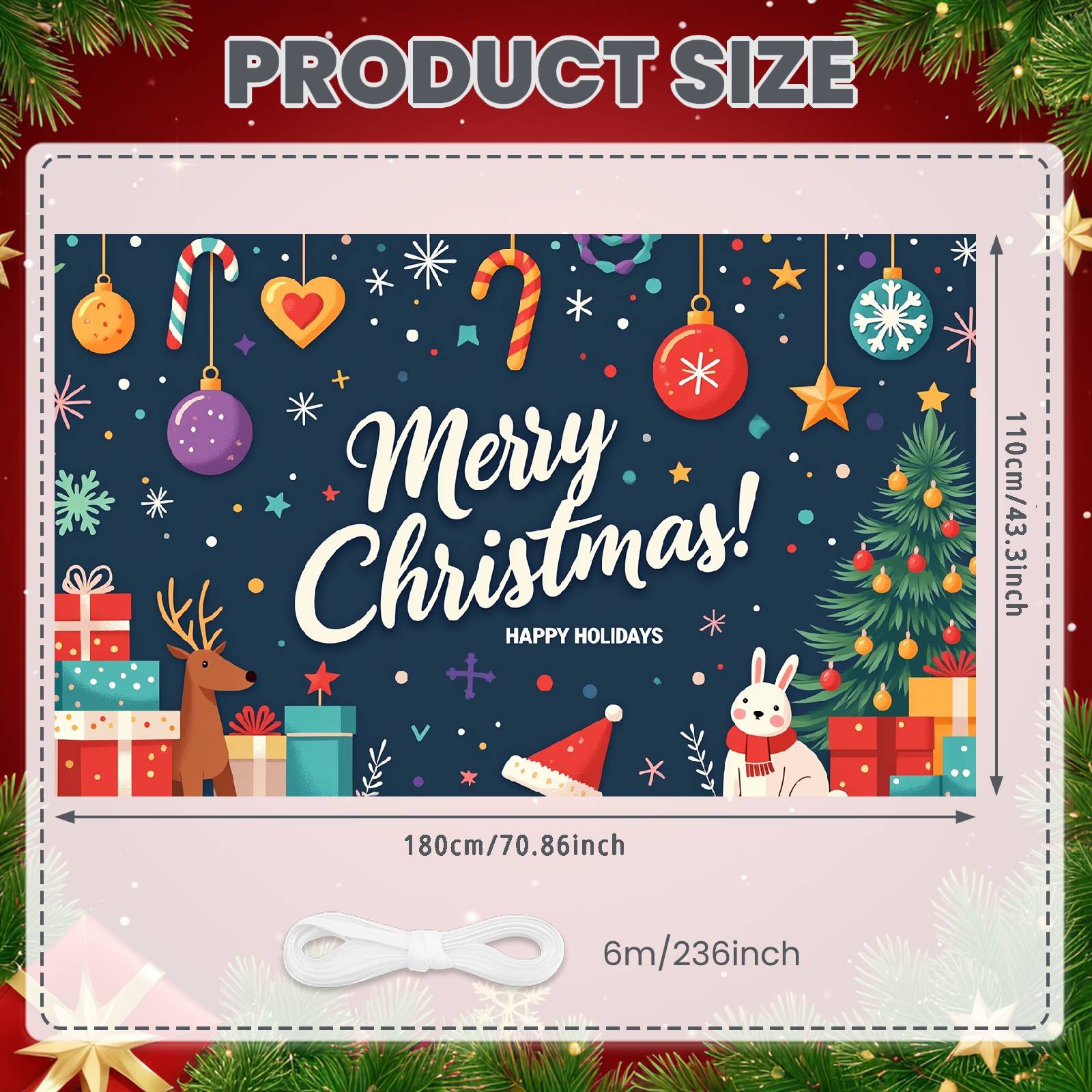 

Holiday Display Holiday-themed Holiday Event Background Merry Christmas Banner Gift Boxes Xmas Backdrop For Family Gathering