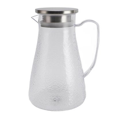 Water Pitcher with Lid and Handle 1500ml Acrylic Heat Resistant Clear Water Kettle Jug for Lemonade
