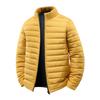 Cotton Jacket Men's Winter Solid Color Stand Up Collar Windproof and Warm Lightweight Cotton Jacket Simple Jacket