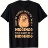 Men's Short Sleeve T-Shirt with Funny Hedgehog Transformation Casual Round Neck Tee Suitable for All- Wear Machine Washable