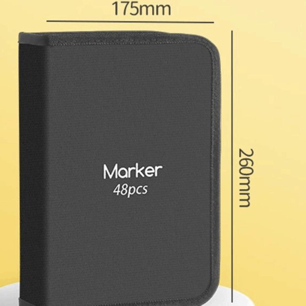 Folding Marker Pen Organizer Zipper Marker Pen Contaioner Cartoon Marker Pen Pouch Art Supplies