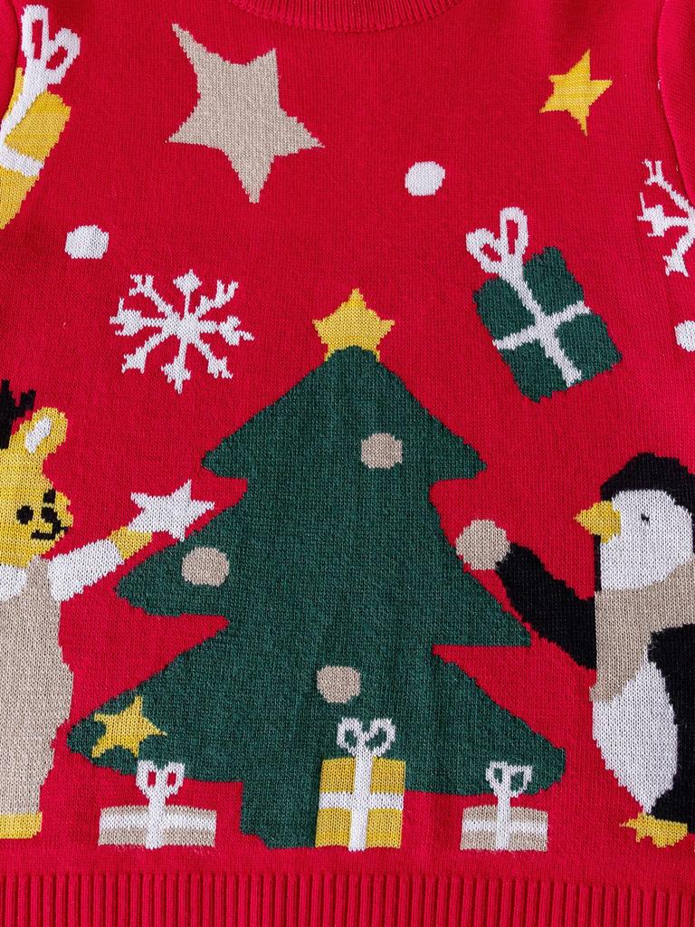 Autumn/Winter Children's Christmas Jacquard Knit Pullover Sweater
