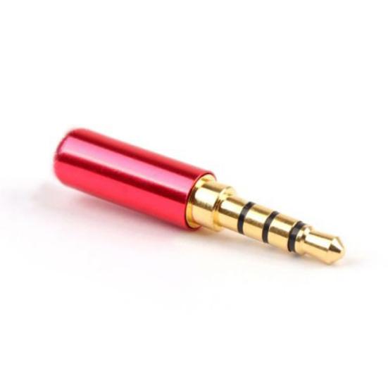 1 unidad 3,5 mm 4 polos Chapado en oro Conector Enchufe Jack de Audio para Soldar para Auriculares