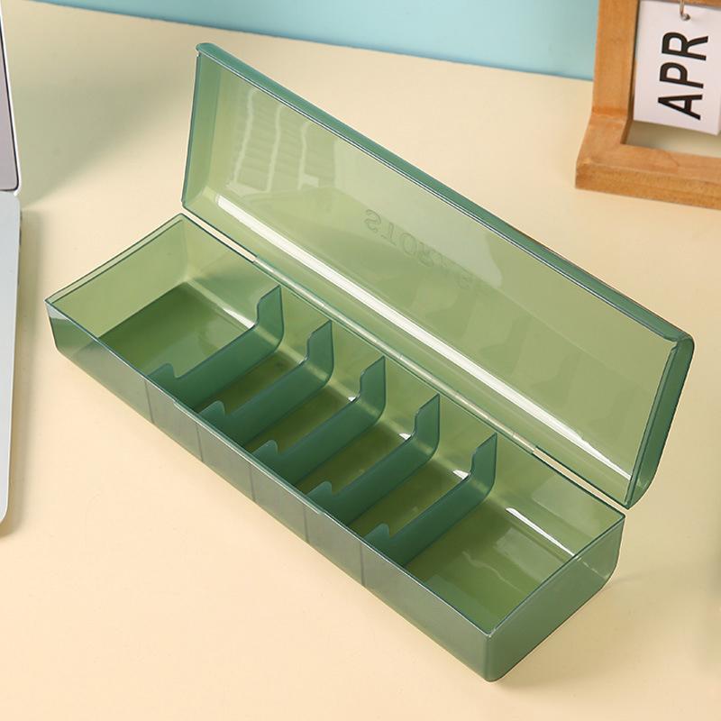 

With 7 Compartments Organizer Charger Cord Storage Box Data Cable Storage Case Reusable Cable Storage Box For Home Office Travel зелений