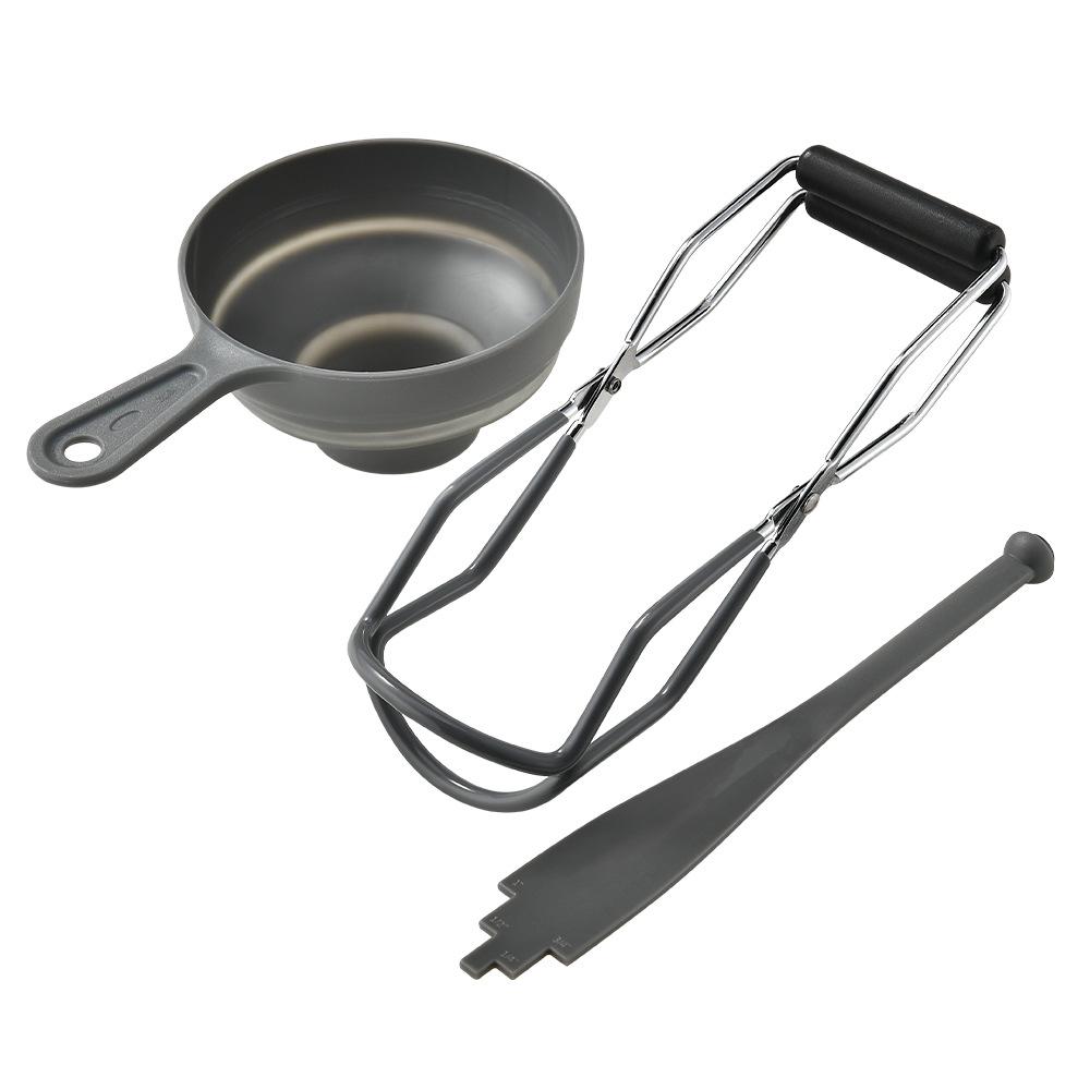 3-Piece Multifunctional Jam-Making Set: Anti-Scald Jar Clip, Folding Funnel, Magnetic Lid Lifter