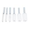 Bore Cleaning Brush Set, 6 Pieces with 1/4in Hex Shank, Wire Brush for Drill or Impact Driver (Nylon, White)