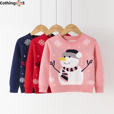 Children's Sweater New Fall and Winter Snowman Pullover Bottoming Knit Sweater Children's Clothing