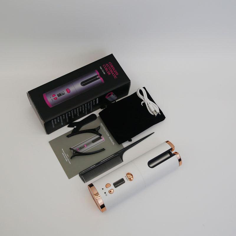 Hair Curler Set Cordless Automatic Rotating Hair Curler Curling Iron LED Display Temperature Adjustable Styling Tool Wave Styer