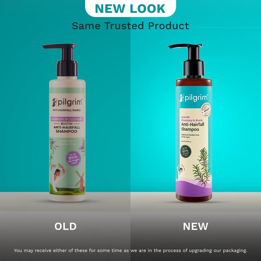 Pilgrim Spansk Rosmarin & Biotin Anti Håravfall Schampo 200ml För Hårstyrka & Tillväxt