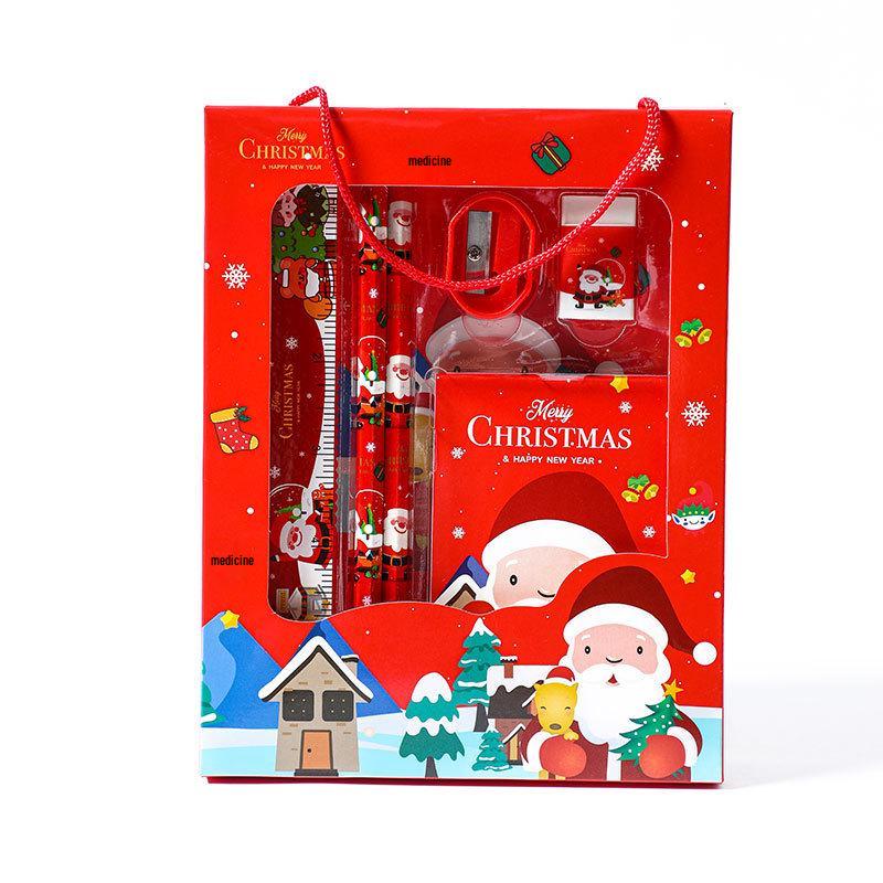 Christmas Student Stationery Gift Set: Children's Holiday Prizes - Handheld Six-Piece Set