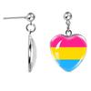 LGBT Kunst Homo Lesbische Trots Regenboog Hartvormige Glazen Cabochon Druppel Oorbellen Bedel Sieraden Voor Homoseksualiteit Meisjes Cadeau