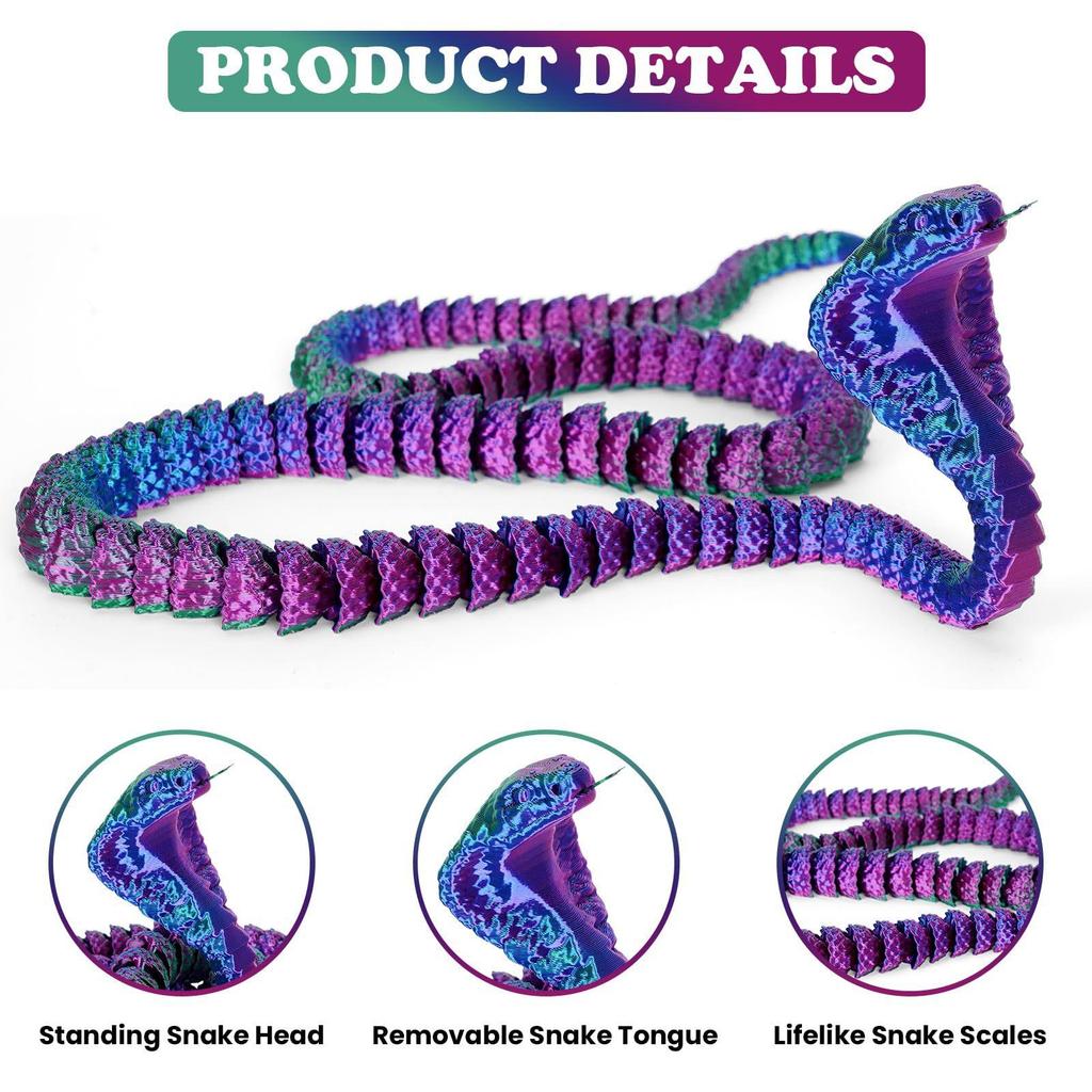 3D Printed Snake Serpent Figures Desk Accessories Room Desktop Ornament Office Figurines