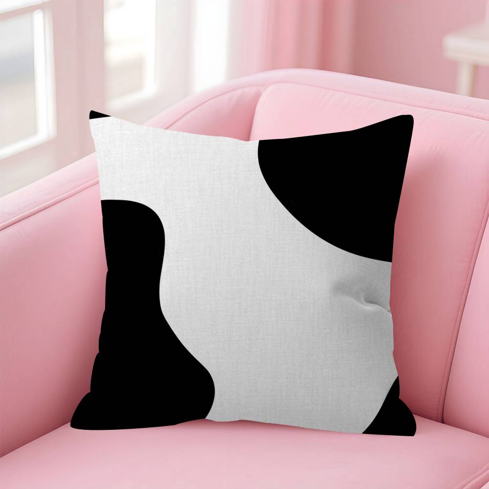 Black And White Cow Print Cushion Cover Pillowcase Upholstery Sofa Throw Pillow Home Decor Pillowcas