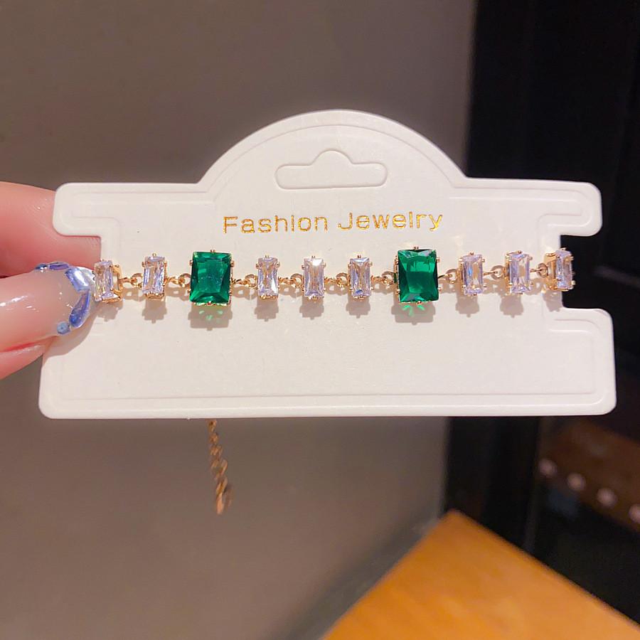 Geometric Oval Zircon Heart Charm Bracelet For Women Elegant Jewelry Gift For Her