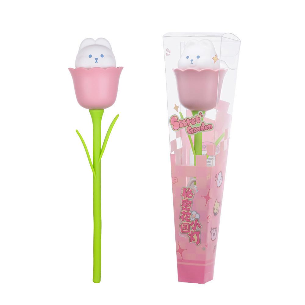 Cartoon Night Light Flower Shaped Three Color Sweet And Warm Charging Usb