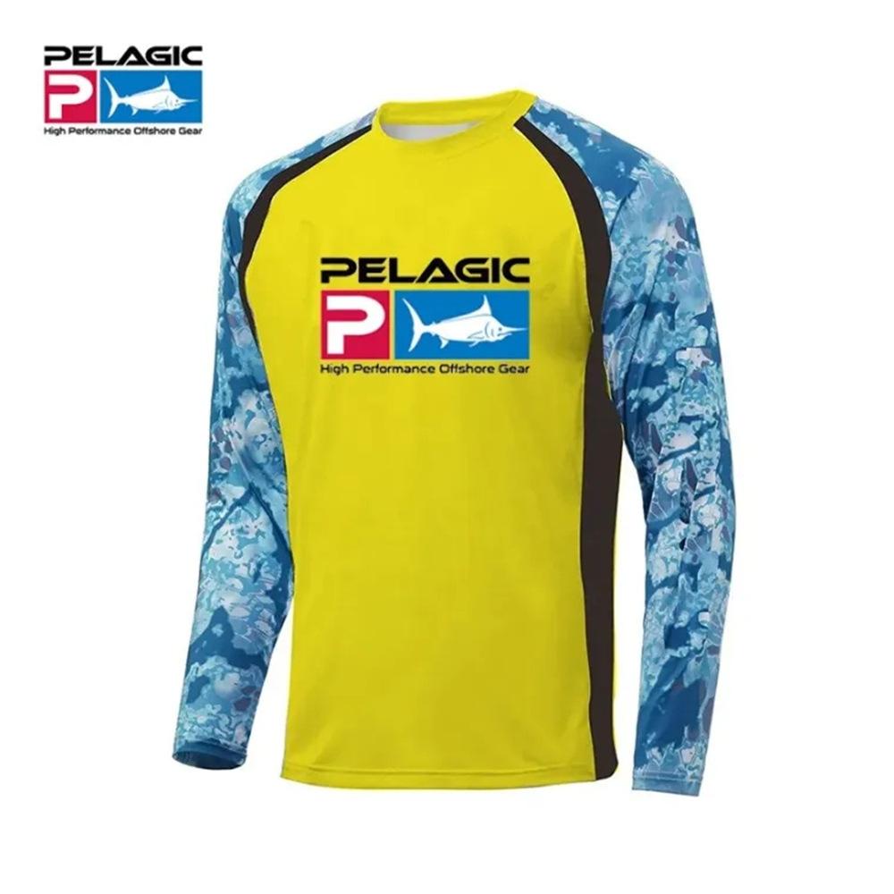 PELAGIC Men's Long Sleeve Fishing Suit Outdoor Fishing Performance Clothing Quick-Drying Sunscreen Fishing Suit