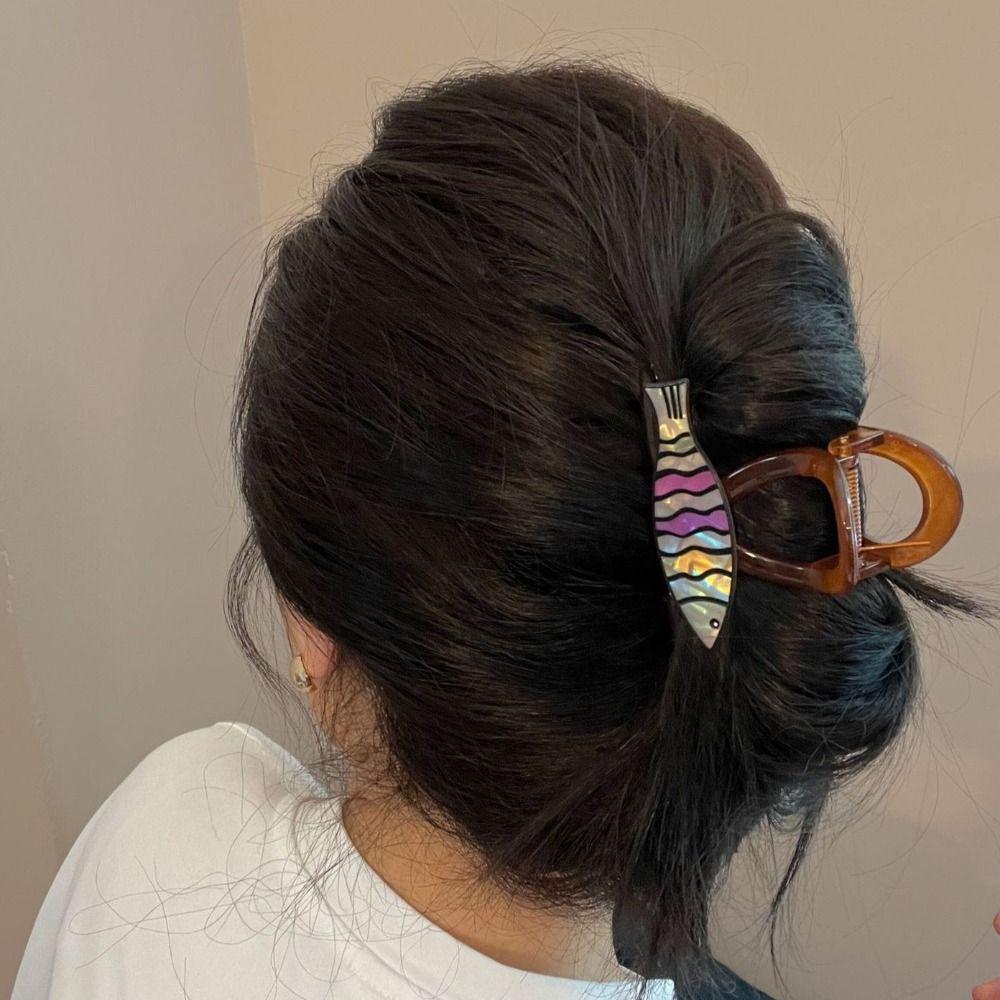 Resin Hair Grab Clip Double-side Dog Hair Claw Headdress Cat Shark Clip  Hair Styling