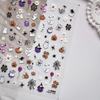 1pcs 5D Colorful Rhinestones Pumpkin Ghost Nail Art Halloween Stickers Adhesive Transfer Nail Decoration Decals Accessory