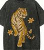 Vintage Washed Black Tiger TShirt Retro Japanese Ukiyoe Style Streetwear Casual Oversized Animal Graphic Tee for Men Women