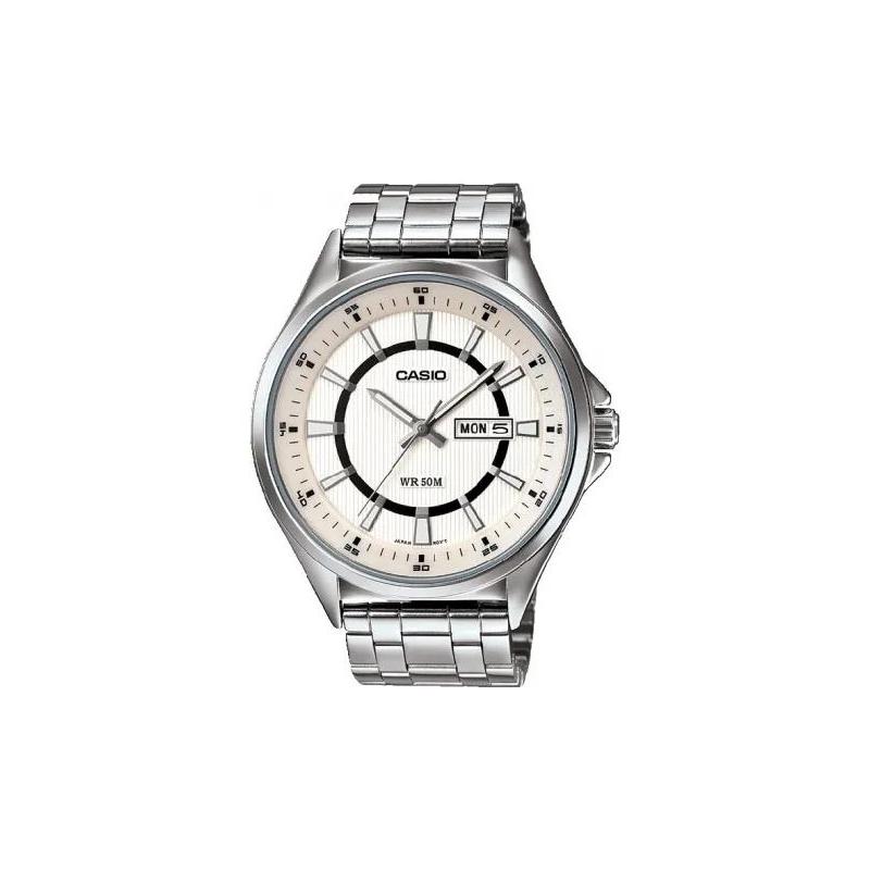 

Casio STANDARD series 50 meters waterproof quartz movement stainless steel strap Japanese and Korean watch men s watch white dial MTP-E108D-7AVDF білий