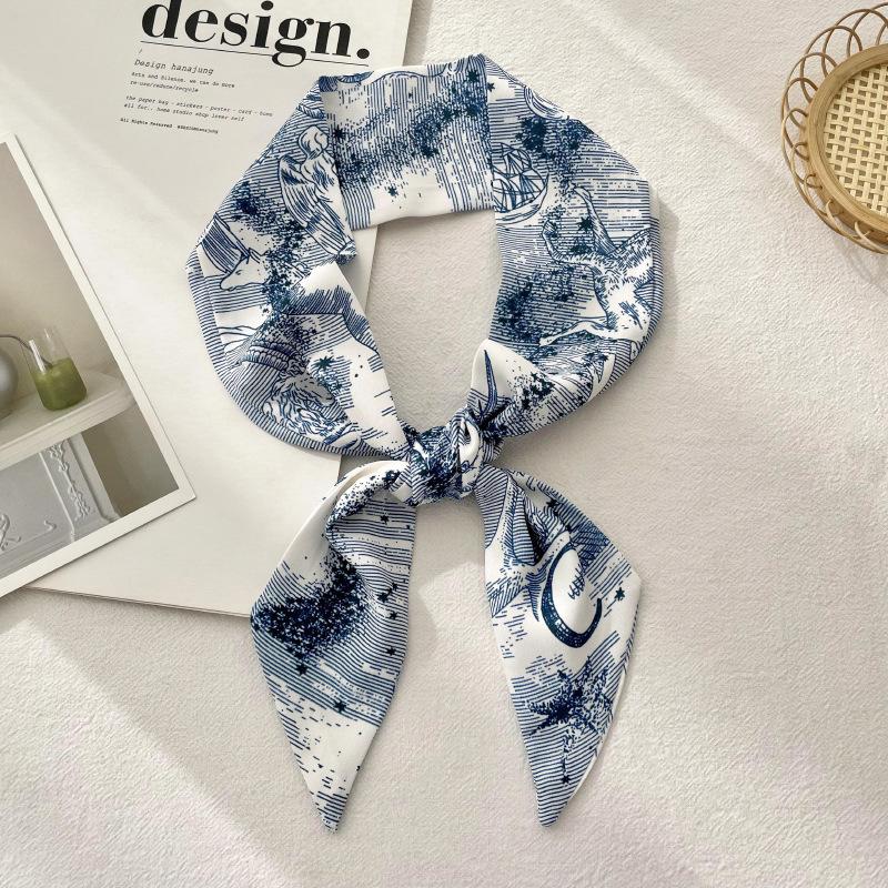 Long Silk Scarf Atmosphere New Thin Narrow Tie Bag Gift Strap Headband Small Tie