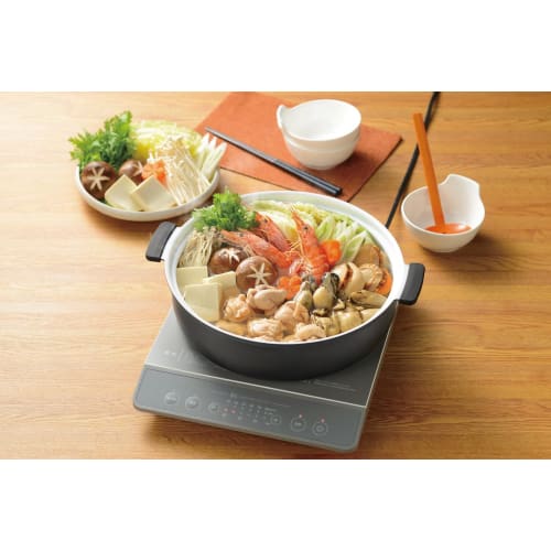 Kakusee KG-03 Tabletop Pot, 28cm, Serves 4-5 People, Baked Finish, Double-Handled, Gas Stove Compatible, Ceramic Coating, Non-Stick, Lightweight, Mode