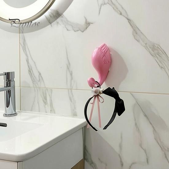 Cute Home Decor Hooks Animal Wall Hook, Flamingos/Giraffes/Swans/Elephants Shape Hanger, Self Adhesive Flamingo Coat Resin Decorative Hook for