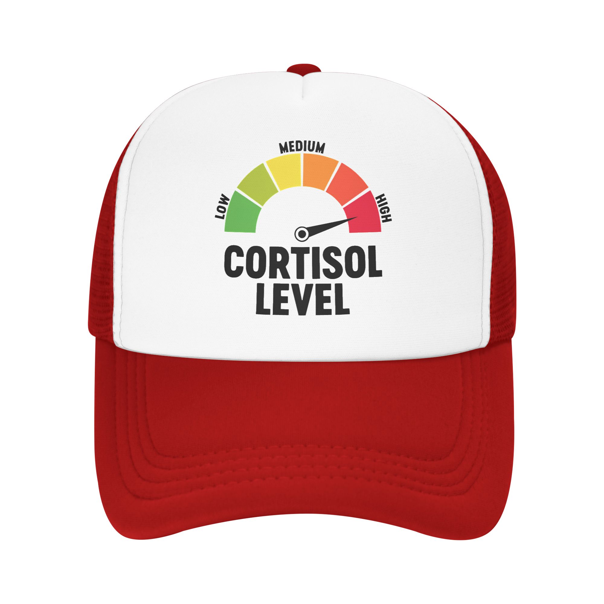 

Cortisol Meter Cortisol Level Meme Mesh Sun Hats Unisex Adult Print Trucker Hat Spring Vintage Kpop Rock High Quality Baseball Cap One Size