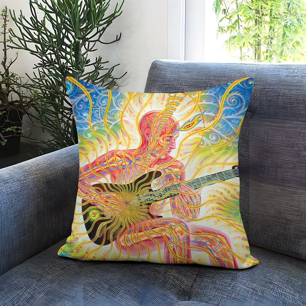 A-Alex GreyS Art Cushion Cover Comfortable Reversible Pillow Cover Ideal for Car Sofa Bedroom & Beyond